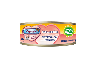 Verse Kip met Zalm - Vezels 70 gram (24 stuks) - THT-Korting 31-10-26