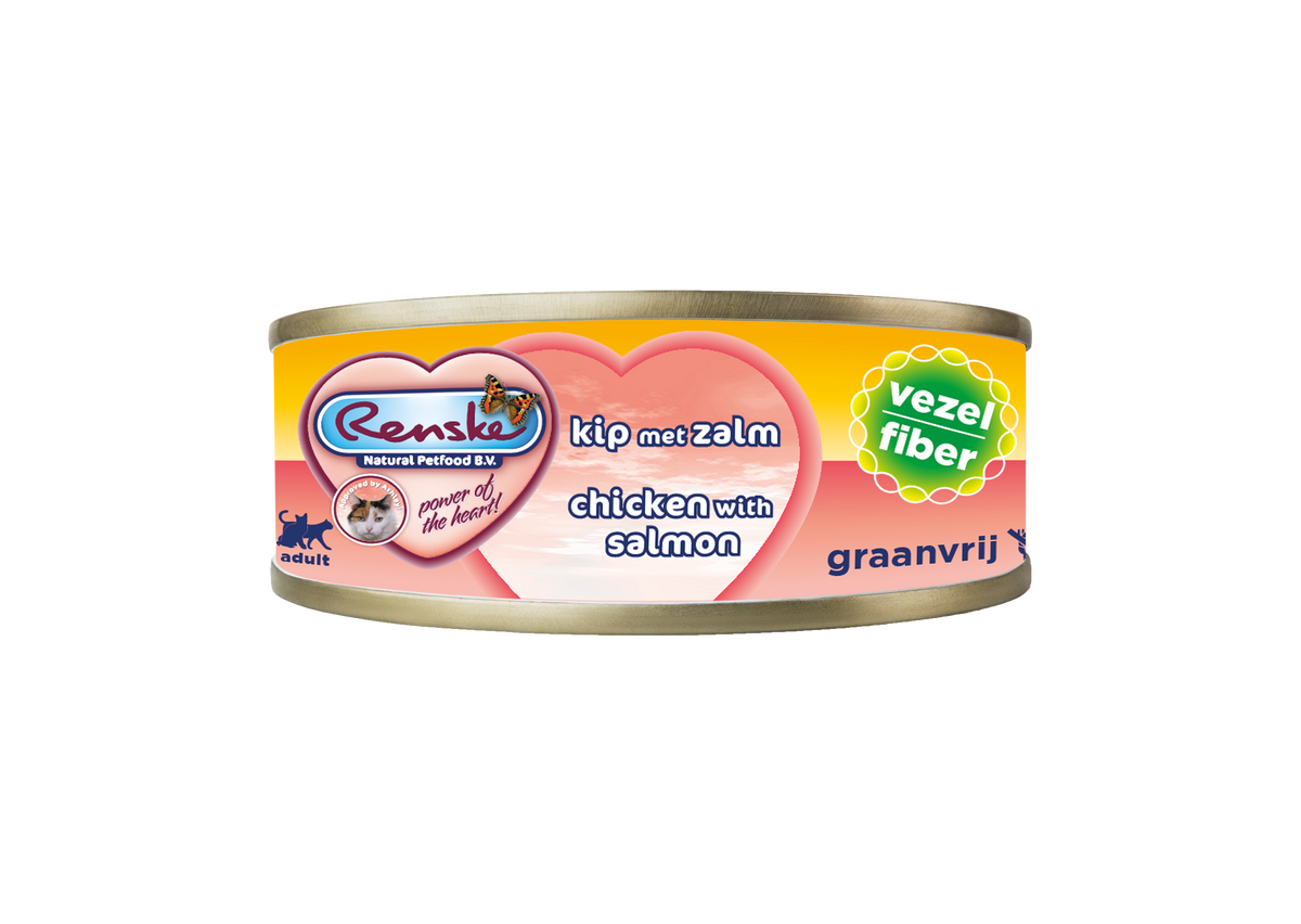 Renske Cat Fresh Chicken with Salmon - Fibre 70 grams (24 pieces)