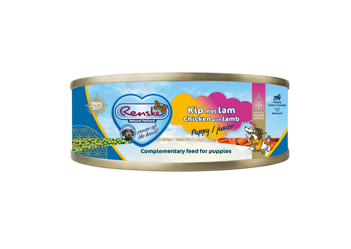 Renske Fresh Chicken with Lamb (Puppy) - Can 95g (24 pieces)