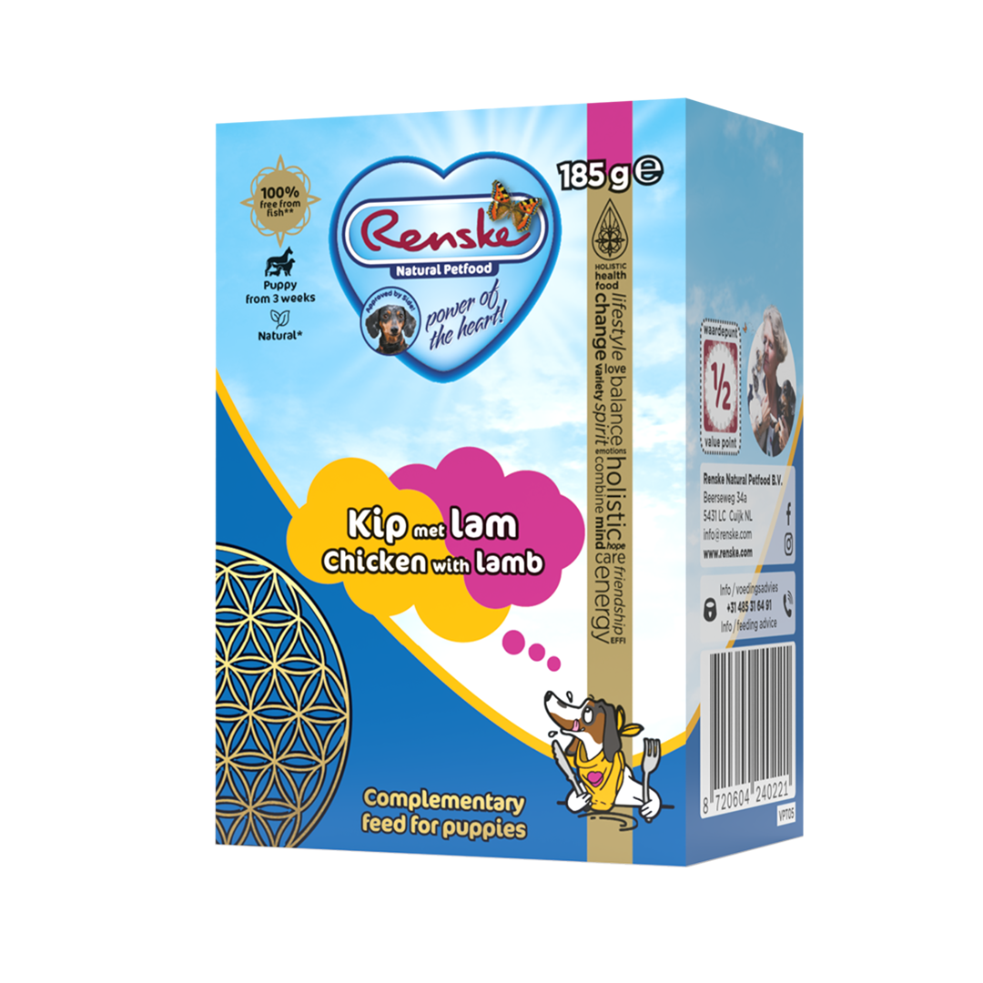 Renske Fresh Chicken with Lamb (Puppy) - Tetra 185 gram (24 pieces)