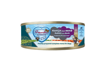 Vers bereide Konijn met Eend Graanvrij - Blik 95 gram (24 stuks)