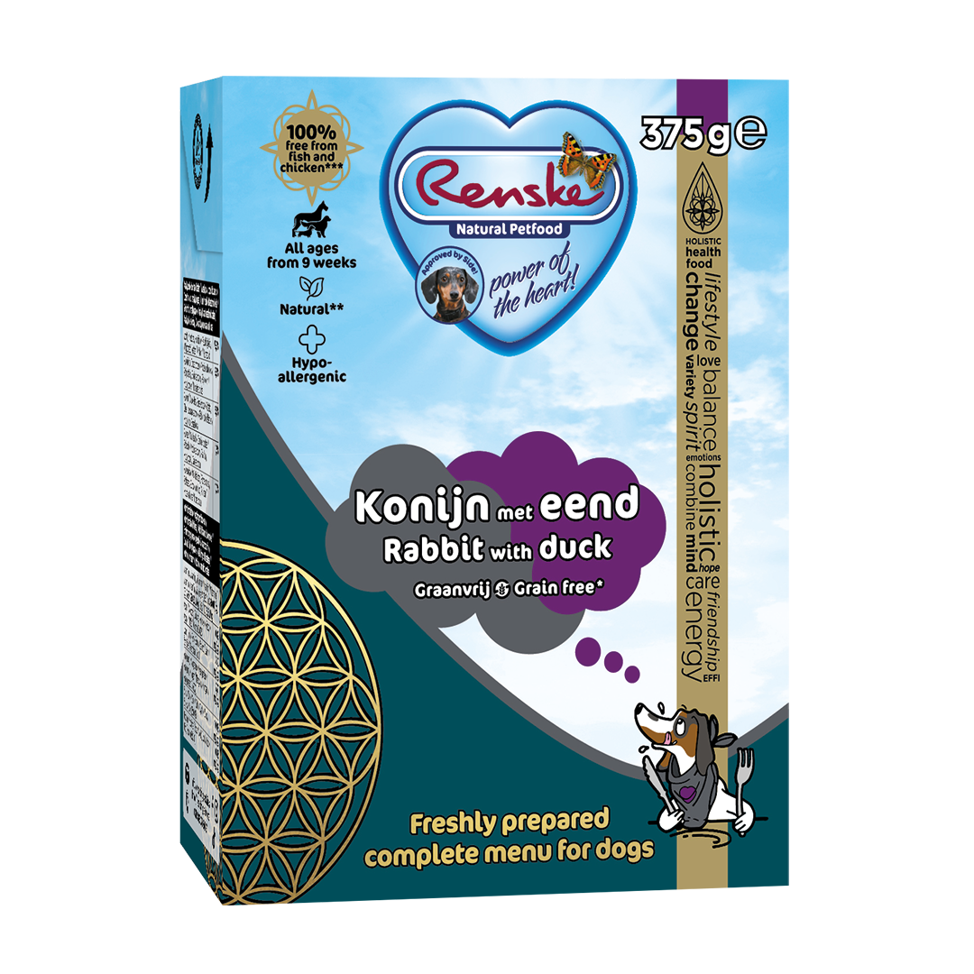 Vers bereide Konijn met eend graanvrij - tetra 375 gram (12 stuks)