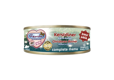 Renske Fresh Cat Christmas Dinner - Chicken with Rabbit Pate - 70 grams (24 pieces)