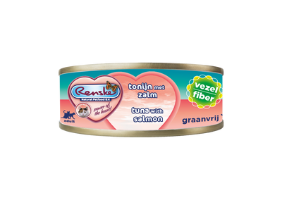 Renske Kat Fresh Tuna with Salmon - Fibres 70 gram (24 pieces)