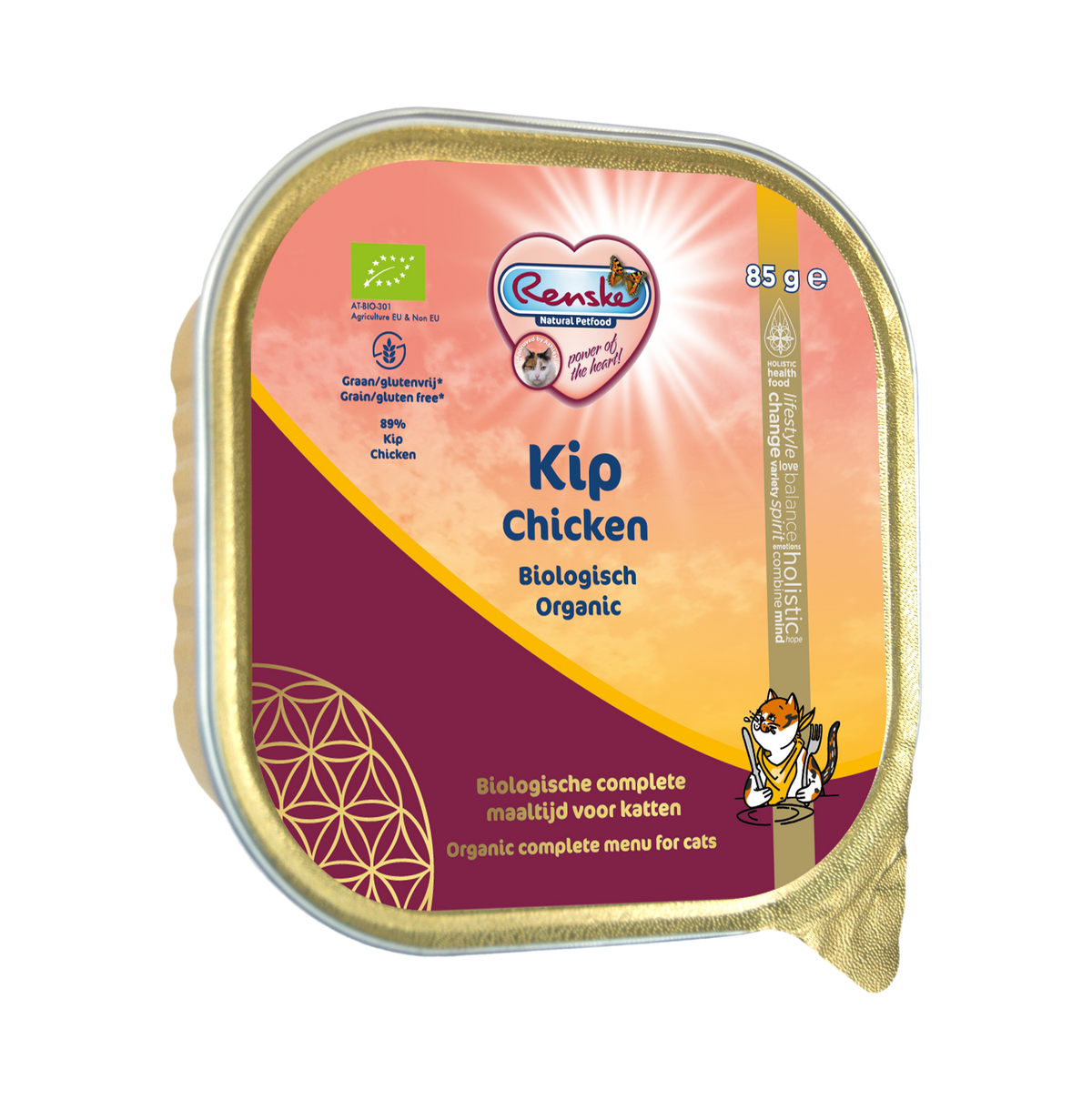 NL-BIO-01 Renske Organic Fresh Meat Cat Chicken 85 gram (19 pieces)