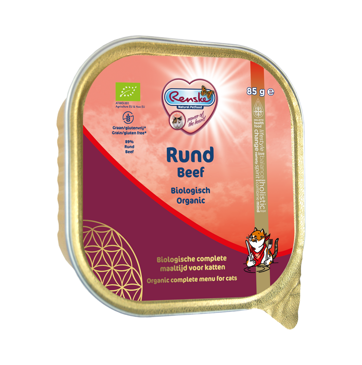 Bio Vers Vlees Kat Rund 85 gram (19 stuks)