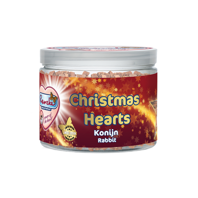 Renske Healthy Rewards cat - Christmas Mini Hearts - Rabbit 100 gram