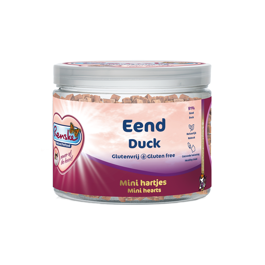 Renske Healthy Reward Cat Meat Hearts - Duck 100 gram