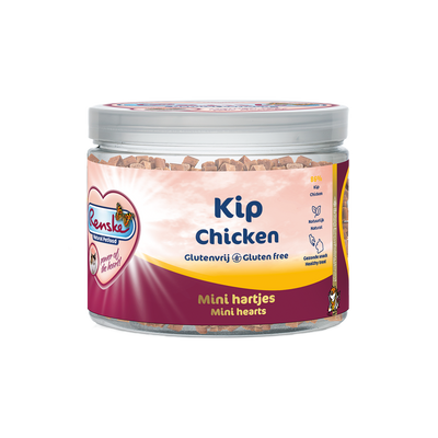 Renske Healthy Reward Cat Meat Hearts - Chicken with Carrot 100 grams