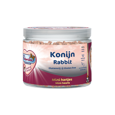 Renske Healthy Reward Cat Meat Hearts - Rabbit 100 gram