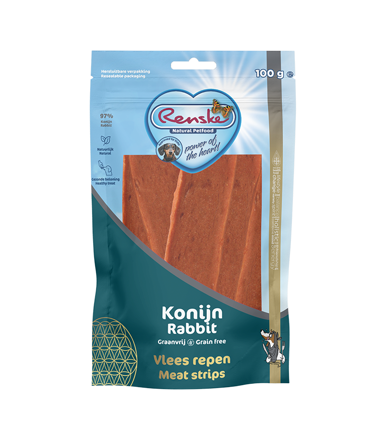 Renske Healthy Reward Meat Strip - Rabbit 100 gram